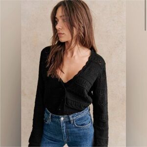 NOT FOR  SALE🖤SEZANE Keyla Lace-like Cardigan🖤　SIZE M